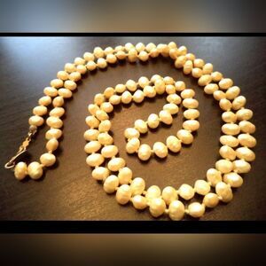 VINTAGE ESTATE SIGNED LES BERNARD INC GENUINE PEARL 33" NECKLACE